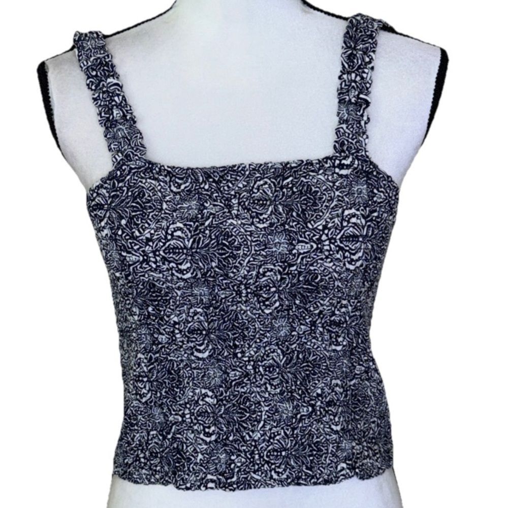 NEW Rachel Zoe Crop Halter Stretchy Linen Top Shirt Camisole Women’s Large